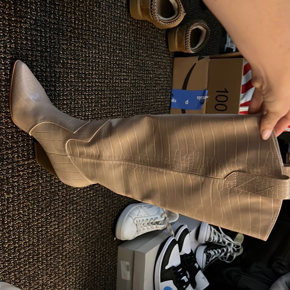 Never worn nasty gal cowboy high boots!